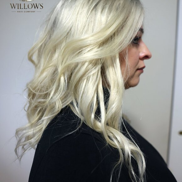 Platinum Blonde Human Hair Wig - Picture 6 of 11